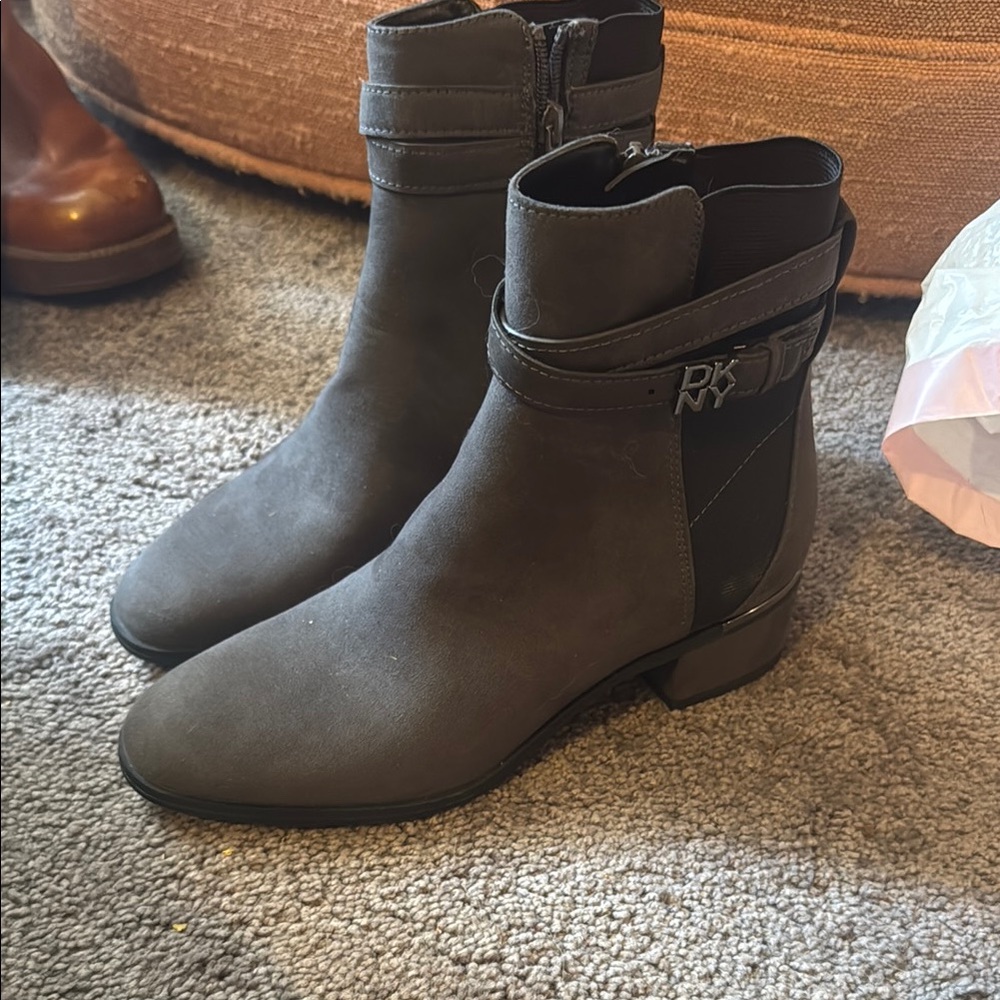 DKNY Women's Charcoal Ankle Booties